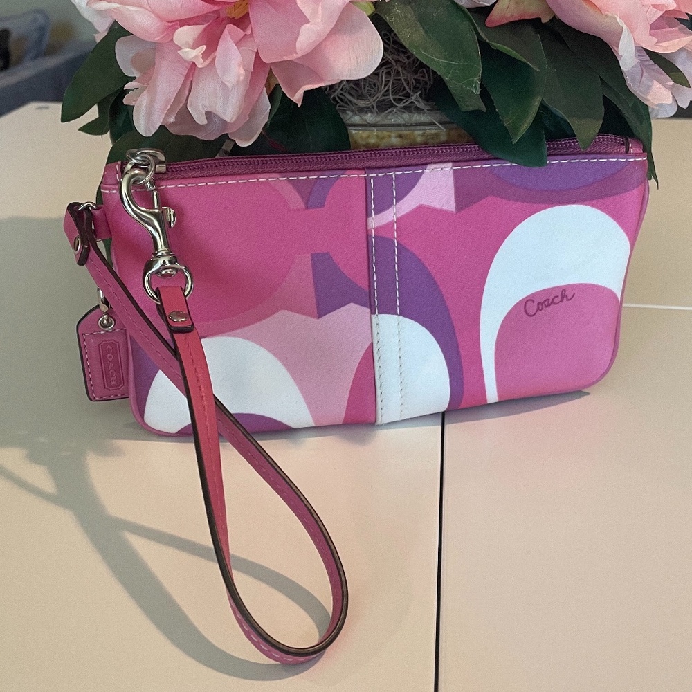 Coach Pink and Purple Wristlet